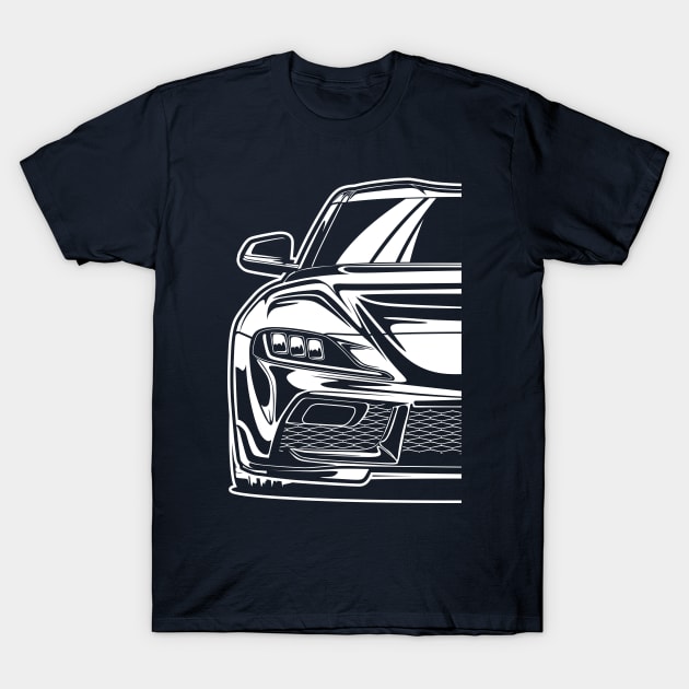 Toyota GR Supra (White Print) T-Shirt by idrdesign